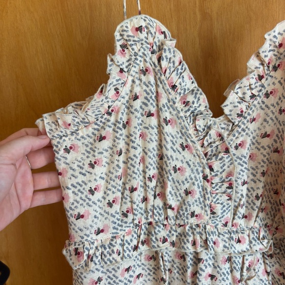 Chic Cream Floral Midi Dress - Picture 3 of 13